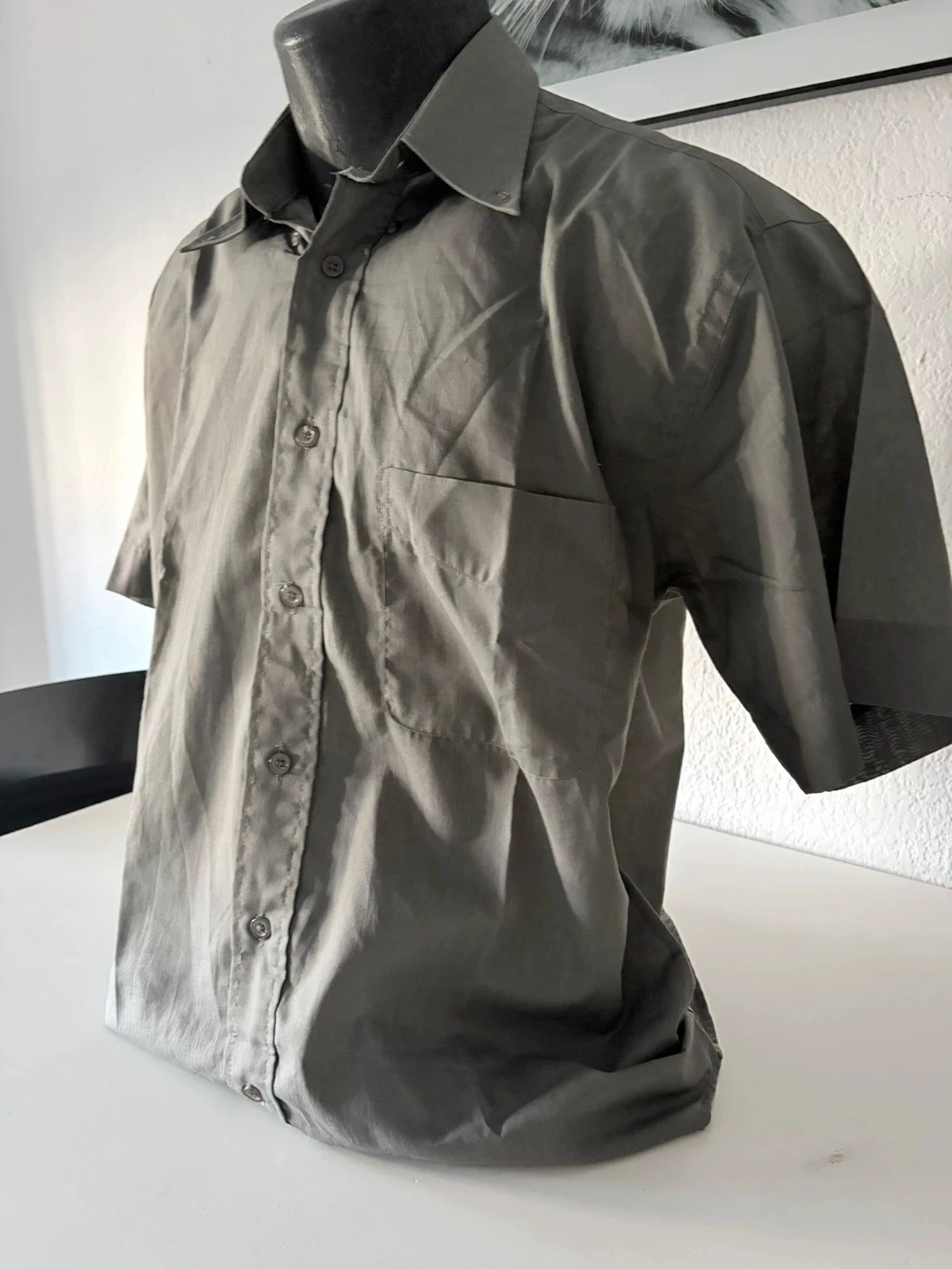 Camisa de Manga Curta Cinza Fictif Collection – Conforto e Chique Casual – Tamanho S (T/2) – photo 4